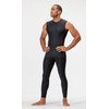DEVOPS 3 Pack Men's Athletic Compression Shirts Sleeveless (2X-Large, Black/Black/Black)