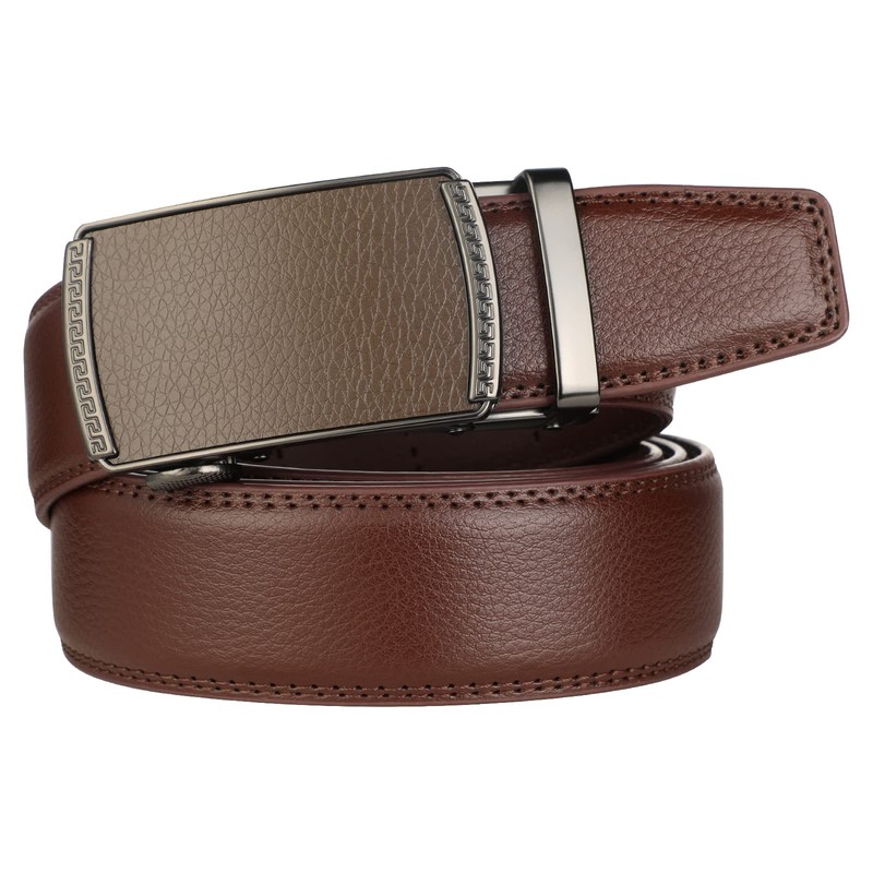 Dante Men's Real Leather Ratchet Dress Belt with Automatic Buckle,Elegant