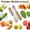 2 Piezas 3 en 1 Pelador Frutas y Verduras, Acero