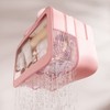 Large 2-Tier Separable Transparent Mesh Waterproof Pouch for Beach, Swim, Toiletry, and Travel Large Pink 2ea
