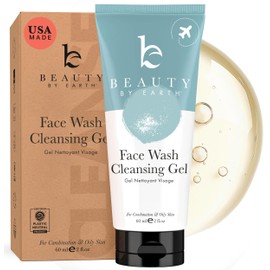 Travel Size Face Wash - USA Made with Natural & Organic Ingredients, Facial Cleanser for Acne & Oily Skin, Gentle & Clean Non Toxic Face Wash for Sensitive Skin, Dry Skin Face Cleanser for Women & Men