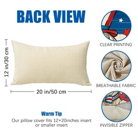 Fahrendom 4th of July Dog Patriotic Lumbar Decorative Rectangle Pillow Cover 12 x 20, America USA Labrador Pet Outdoor Pillowcase Dog Lover Gifts, American Flag Stars Stripes Cushion Case Home Decor