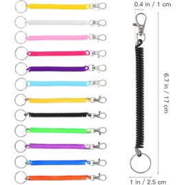 PACKOVE 12 Llaveros Retráctiles En Espiral De Plástico Con Resorte Colores Surtidos Correa Flexible Para Llaves Y Accesorios Pequeños Ideal Para Organizar Y Decorar
