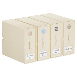 TRZZ 4-Pack Bed Sheet Organizers and Storage, Foldable Linen Bins with Window and Labels, Bedding Holder for Queen/King Duvet Covers, Keeps Bedding Neatly Organized and Accessible (Beige)