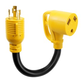 WYM world 30Amp RV Generator Adapter Cord 3 Prong 30 Amp Twist Lock Adapter,NEMA L5-30P Twist Lock Male to TT-30R Female for RV Camper Caravan Van Trailer, Pure Copper Heavy Duty STW 10 AWG