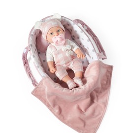 Enjoyin 12 Inches Baby Dolls Toys Set with Accessories, Includes Baby Doll Carrier Bassinet Bed, Pacifier and Blanket, First Baby Doll for Toddler Girls Age 3+