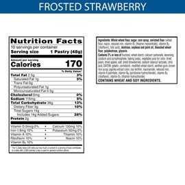 Pop-Tarts Toaster Pastries, Made with Whole Grain, School Lunch, Frosted Strawberry (120 Pop-Tarts)