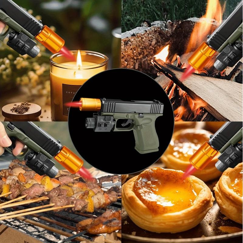 (1No Fuel Included) Windproof Butane Lighter Refillable Torch Ligher For