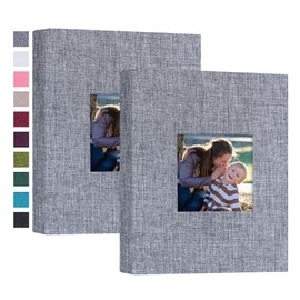 Mublalbum Small Photo Album 5x7 Photos 2 Pack Linen Cover Each Mini Photo Book 26 Pages Holds 52 Vertical 5x7 Pictures for Artwork Postcards or Picture Storage (Gray)