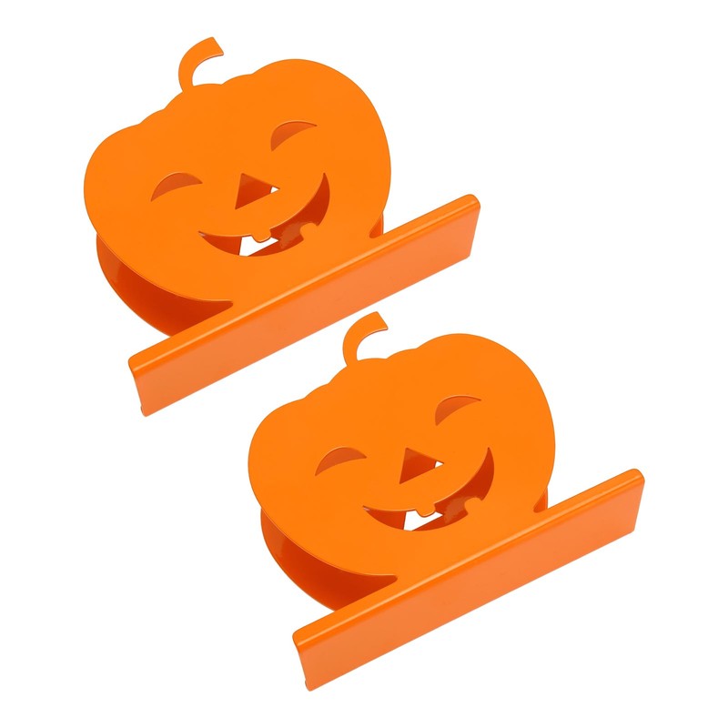 2pcs Cute Pumpkin Napkin Holder Durable Iron Paper Napkin Holder