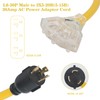 NEMA L6-30P Male to 3X5-20R(5-15R) Female with Lighted End Generator