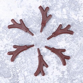 SEWACC Christmas Branches Antlers 100pcs Plastic Snowman Hand Antlers Branch Craft Christmas Accessories Christmas DIY Accessories Decor Christmas Snowman DIY Craft Kit (Coffee)