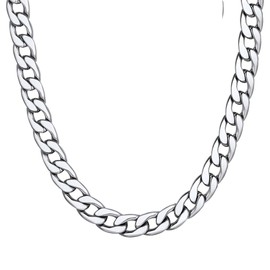 316L Stainless steel Mens & Womens Necklace Cuban Curb Chain 12mm 26inches Silver Color
