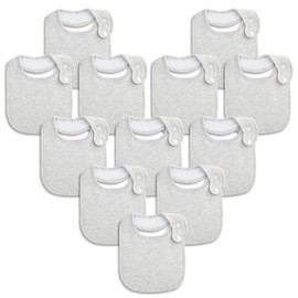 Benoxine Baby Bibs Soft and Absorbent Organic Cotton Bandana Bibs Set for Boys Girls Newborn Unisex Plain Colors 3-36 Months 12 Pcs