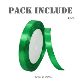 Aisszhao 10mm Green Ribbon for Gift Crafting,22M Green Polyester Double Sided Satin Ribbon for Gift Wrapping Balloon Ribbon,Fabric Thick Ribbon for Xmas Valentine Bouquets Hair Bows Cake Wedding Decor