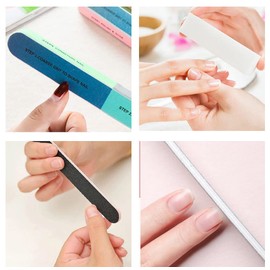 MUEYAN Nail File Set,13 Pcs Nail Files Block 7 Ways Buffer Block Buffer Block Sponge Polished, Come with Cuticle Nipper and Pusher for Dead Skin Nail Trimming Manicure Tools