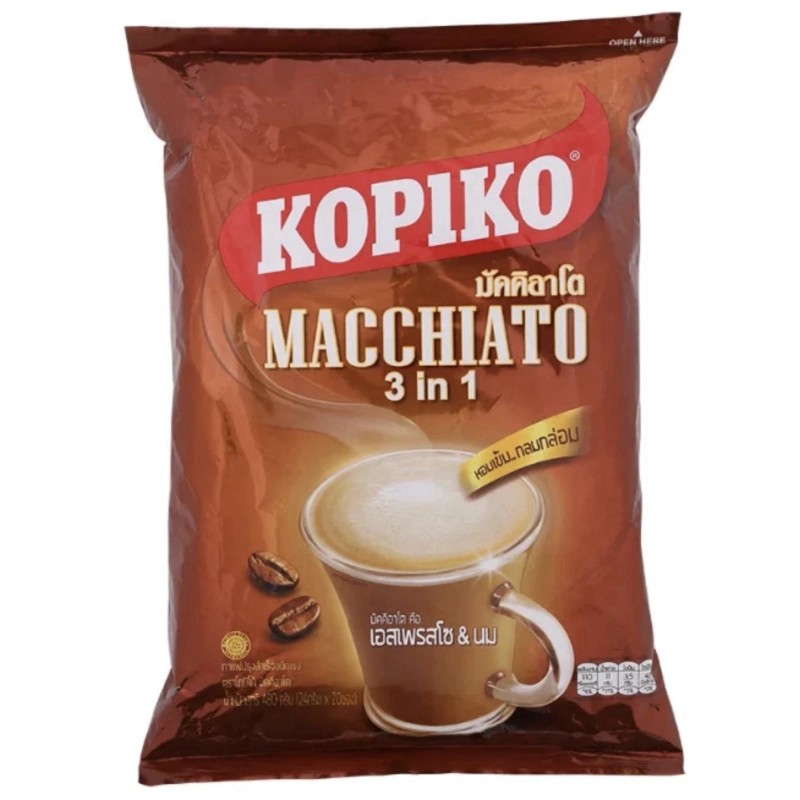 Kopiko Macchiato 3in1 Espresso + Milk Instant Coffee 24g. x