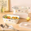 Ceramic Lunch Box with Compartment, Lunch Box with Lid, White
