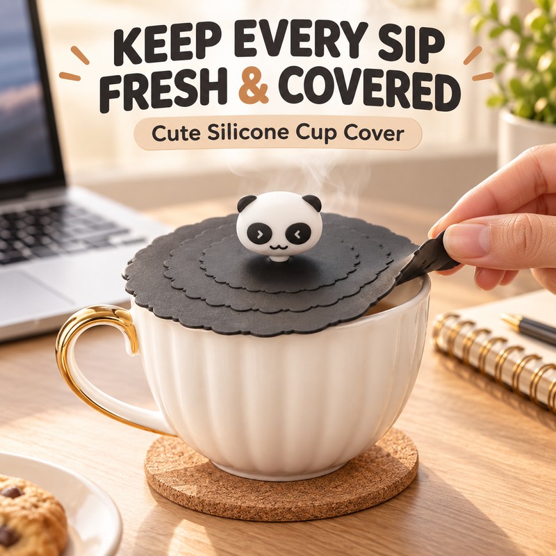 10cm Silicone Cup Cover for Drinks – Heat-Resistant Dustproof Suction