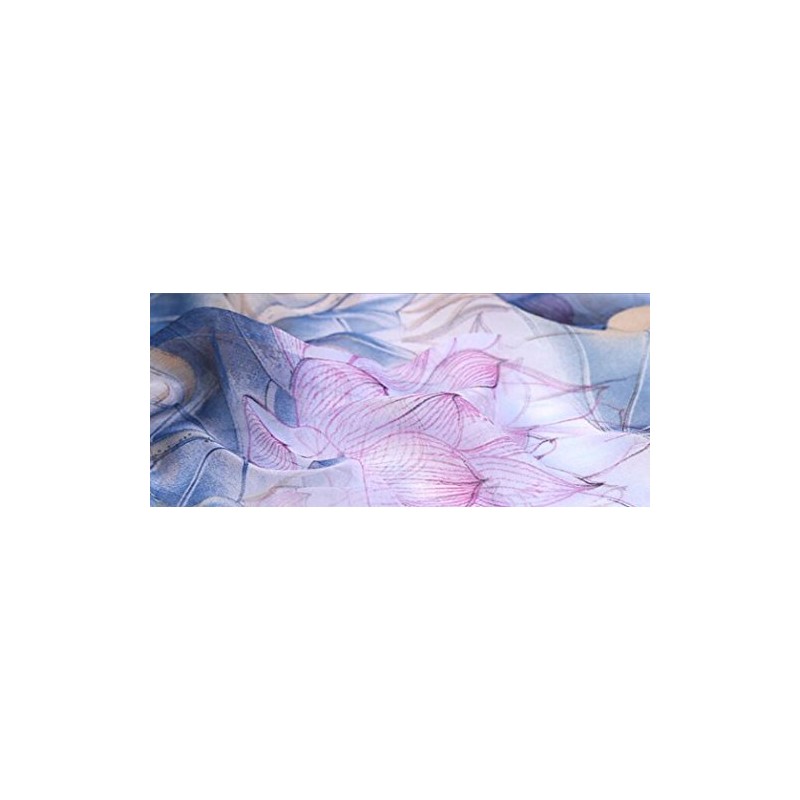 Fukufuku Women's Floral Chiffon Beach Scarf, Scarf, Large, Thin, Spring,
