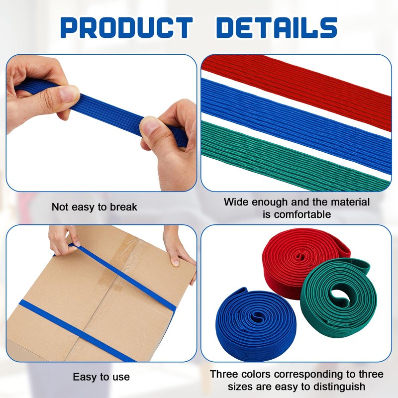 Wovnet 24 Pcs Variety Extra Large Moving Rubber Bands 42"