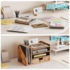 NiOffice Multi-Tier Wood Desk File Organizer with Side File Rack,