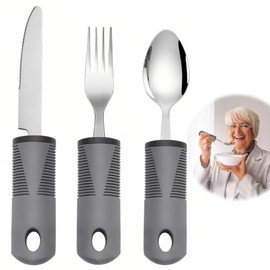 Goerpn Easy Grip Cutlery Set of 3 Extra Wide Chunky Handles Disability Aids