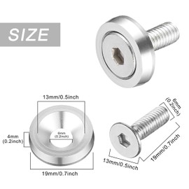 TOMALL 20Pcs Billet Aluminum Fender Bumper Washer Bolt Engine Bay Dress Up Fastener Kit Lisence Plate Decor Bolts M6 Bolt Screw Accessories (Silver)