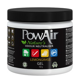 PowAir Gel Natural Odour Neutraliser - Lemongrass Fragrance - Effective Home Odour Eliminator with Natural Essential Oils (732g)