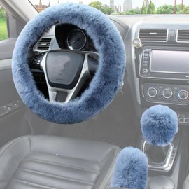 Pack of 3 Car Steering Wheel Cover Plush Winter Universal Steering Wheel Cover Telescopic Steering Wheel Cover Soft Comfortable Steering Wheel Protector Non-Slip Steering Wheel Cover Car Accessories