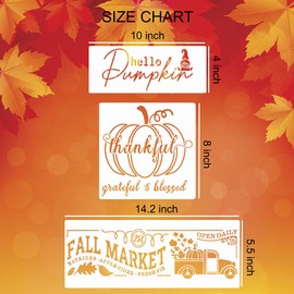 Fall Stencils for Painting on Wood Pumpkin Stencil Autumn Stencil Thanksgiving Thankful Stencils for Porch Wood Signs Door Canvas Fabric