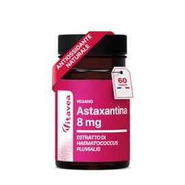 Astaxantina – 80 mg di Estratto di Haematococcus Pluvialis con 8 mg di Astaxantina – Antiossidante Naturale – 60 Capsule – Vegan – Vitavea