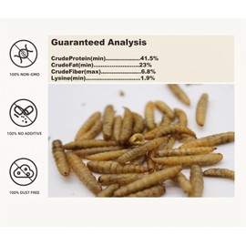 Qinyurj Dried Black Soldier Fly Larvae, 85X More Calcium Than Mealworms High Protein Chicken Feed & Treats, Non-GMO for Chicken Ducks Birds