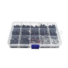 Nuofan 500pcs RC Screw Set Universal RC Repair Tool Kit Hardware Fastener for Traxxas Axial Redcat HPI Arrma Losi 1/8 1/10 1/12 1/16 Scale RC Cars Trucks Crawler