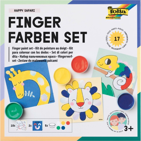 folia Happy Safari 48210 Finger Paint Set, Creative Set with