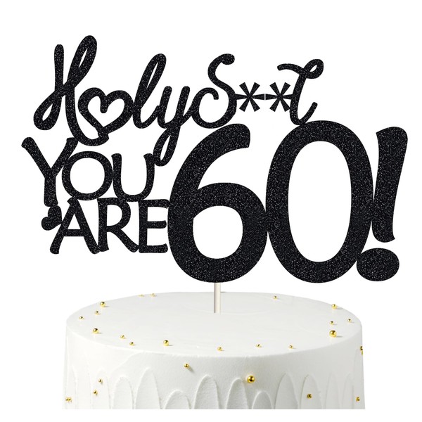 60 decoraciones para tartas de cumpleaños, purpurina negra, 60 decoraciones para tartas, 60 decoraciones para tartas de 60 cumpleaños, 60 decoraciones para tartas de 60 cumpleaños, 60 decoraciones para pasteles, 60 decoraciones para cumpleaños