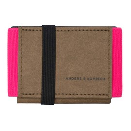 Anders & Komisch Mini Wallet with Coin Compartment, Card Holder, Men's Small Wallet, Women's Slim Wallet, Sustainable Wallet, Handmade from Germany, brown/pink, Mini wallet slim wallet small wallet