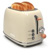 Toaster 2 slice, KitchMix Retro Stainless Steel Toaster with 6