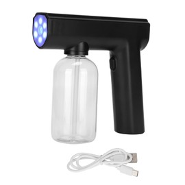 Portable Nanometer Electric Mist Atomizer Sprayer Gun, Multifunctional Electric Fogger Cleaning Sprayer Rechargeable Mini Spray Gun for Home School Hotel Nanometer Machine (Black)