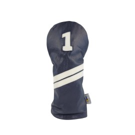 Sunfish Navy Blue White Sunfish Leather golf club headcover 5 piece set - DR FW FW HB HB