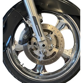 Kustom Cycle Parts Black and Grey American Flag Front Fork Reflector Replacements. Sold in Pairs. Compatible with Many Harley Davidson Models. Non-Reflective (Black & Grey Flag)