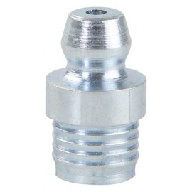 5/16" Straight Head Angle, Drive (Push-In) Grease Fitting, Zinc-Plated Steel, 5/8"L, 5000 psi, PK10-1 Each - SET OF 3