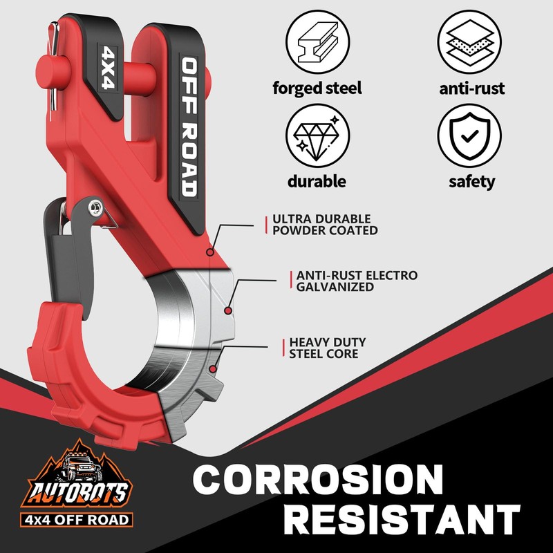 AUTOBOTS 3/8" Winch Hook Max 45,000 Lbs, Heavy Duty ATV