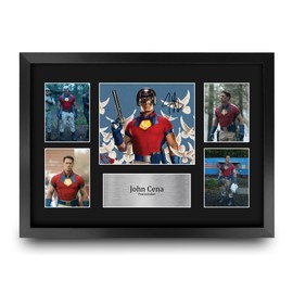 HWC Trading John Cena Peacemaker Gifts Printed Signed Autograph Picture Display for Movie Memorabilia Fans - A3 Framed