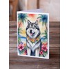 Caroline's Treasures Alaskan Malamute Luau Greeting Cards Pack of 8