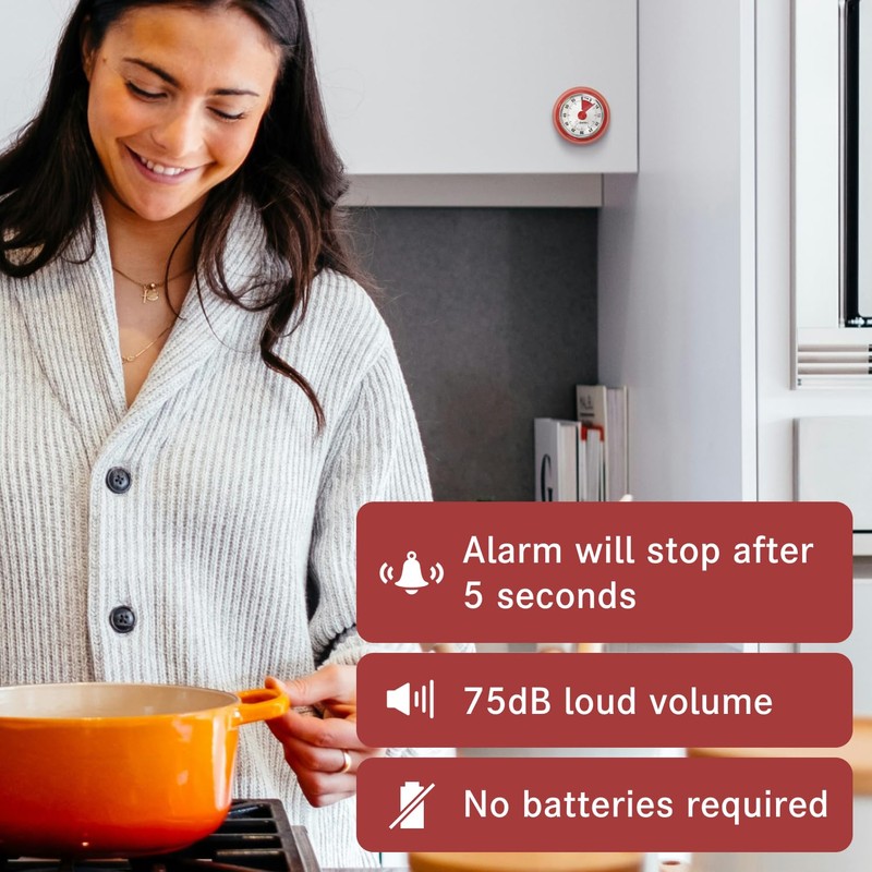 dretec Kitchen Timers, 60 Minute Mechanical Visual Timer Outlet Magnetic