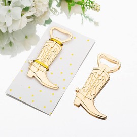 Kinteshun Cowboy Boot Bottle Opener for Wedding Party Favor (12pcs,Gold Tone)
