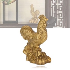 Good Luck Chicken Statue,Brass Rooster Decor Brass Luck Rooster Chicken Statue Easy to Wear-Fine Workmanship Dirt-for Home Office Collection Decoration Gift (1.6 x 2.4 x 1.0in)