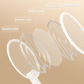 Electric Fly Swatter 4000V, Bug Zapper Racket Indoor with USB Rechargeable, Mosquitoes Trap Lamp Rechargeable with 1200mAh Battery for Indoor Mosquito Bat, Fruit Fly Killer for Home