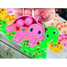 colorbopop Bulk Mini pop Bubble Keychain Fidget Toys,Party Favors,Classroom Students Boys Girls Birthday Small Gifts (20 pcs turtle-d)